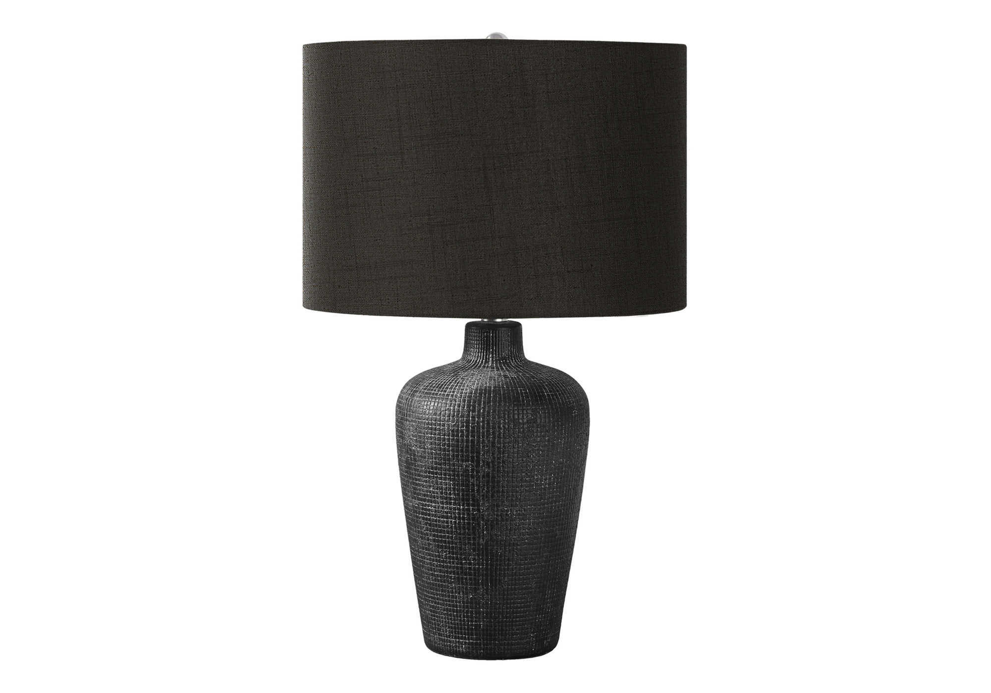 LIGHTING - 24"H TABLE LAMP BLACK CERAMIC / BLACK SHADE